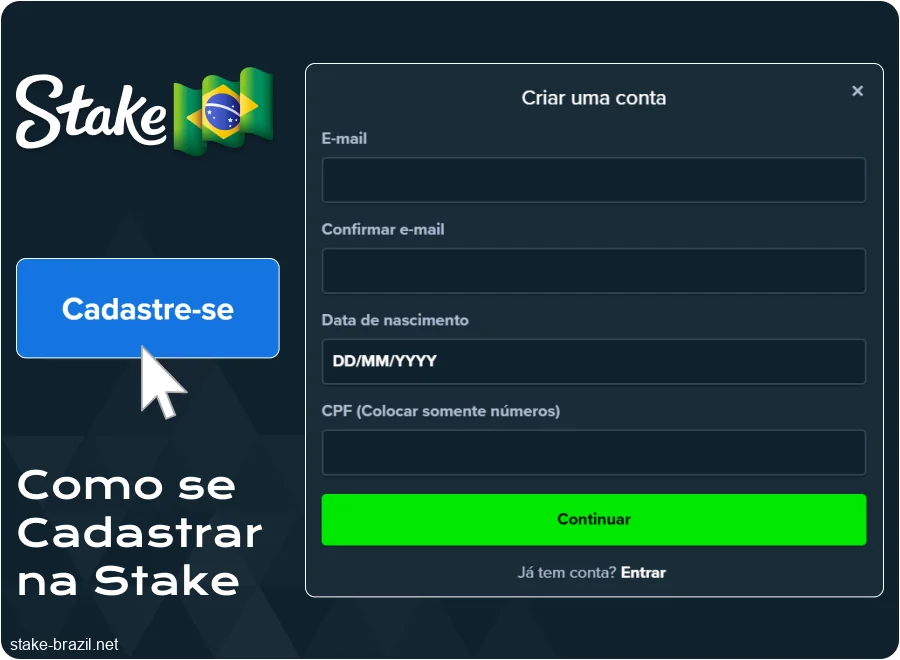 Instruções para Criação de Conta Stake para Brasileiros